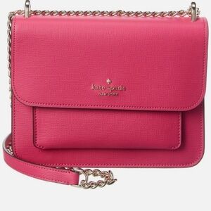 kate spade Hot Pink Leather Crossbody with Gold Chain